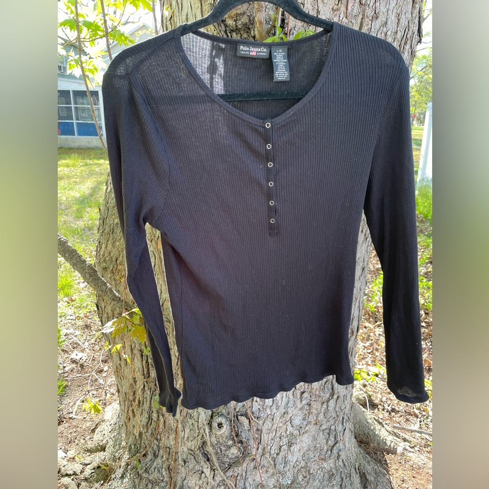 Polo Jeans Co Black Henley Top